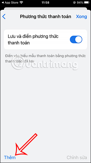 Thêm phương thức thanh toán trên Chrome
