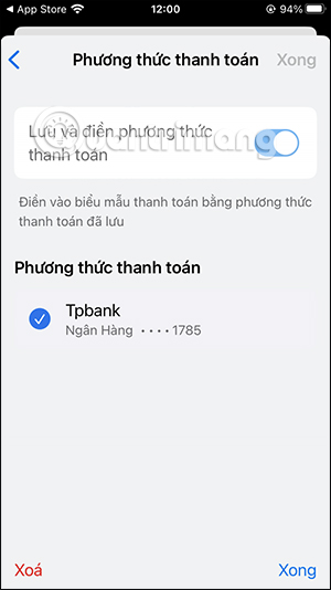 Xóa thông tin thanh toán trên Chrome