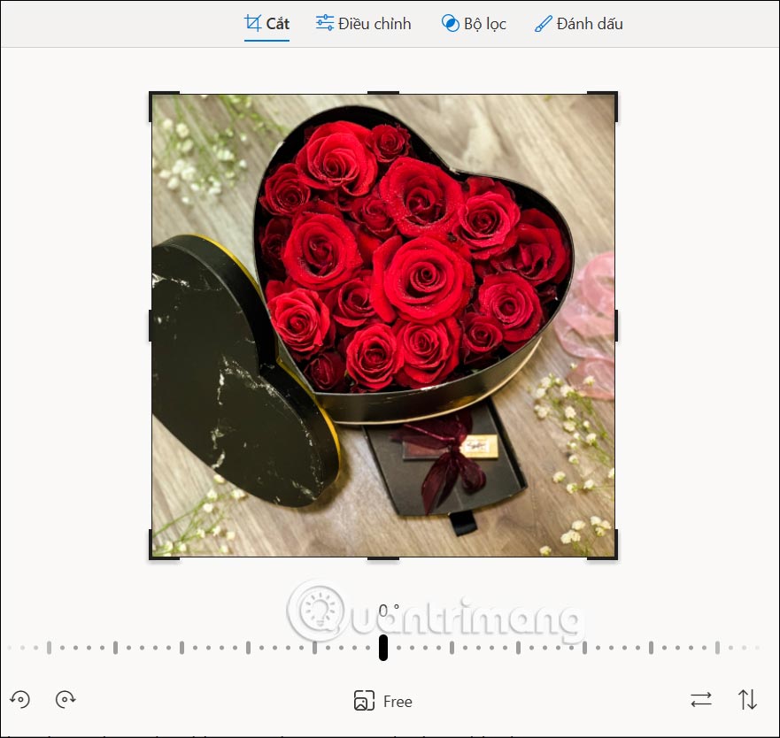 Giao diện chỉnh sửa ảnh trên Microsoft Edge
