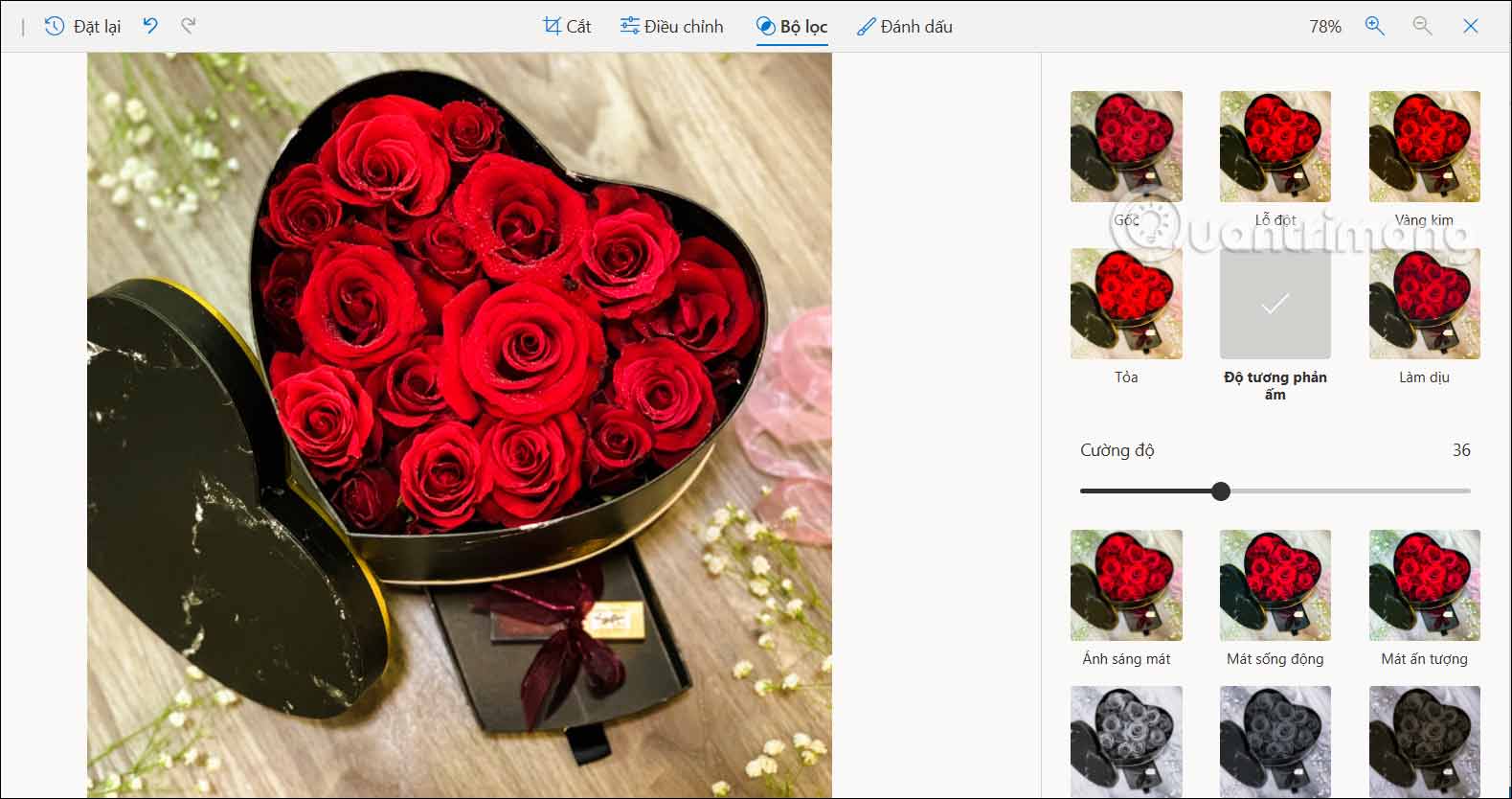 Bộ lọc chỉnh ảnh trên Microsoft Edge