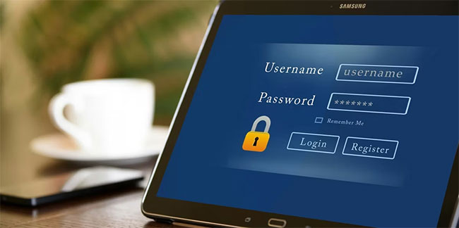 Trang đăng nhập được hiển thị trên thiết bị Samsung