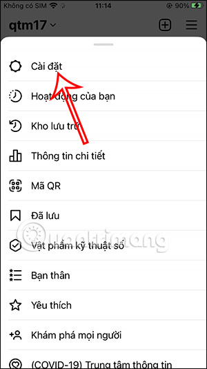 Cài đặt tài khoản Instagram