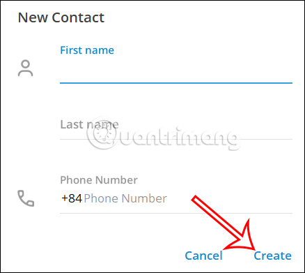 Điền số điện thoại vào Telegram