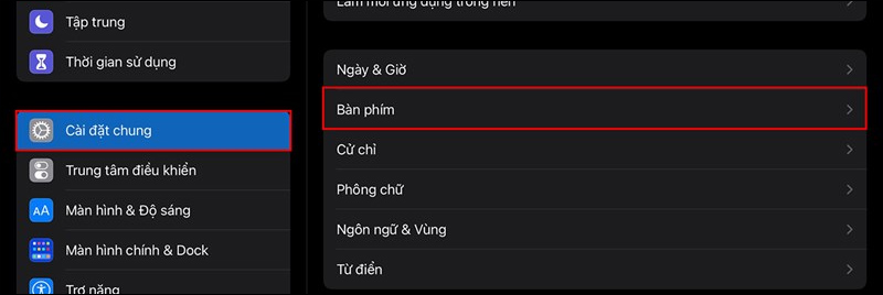 Truy cập Bàn phím iPad