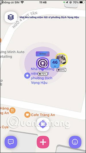 Hiện vị trí bạn bè trên Whoo