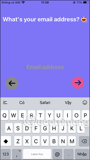 Điền email Whoo