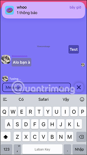 Gửi tin nhắn trên Whoo