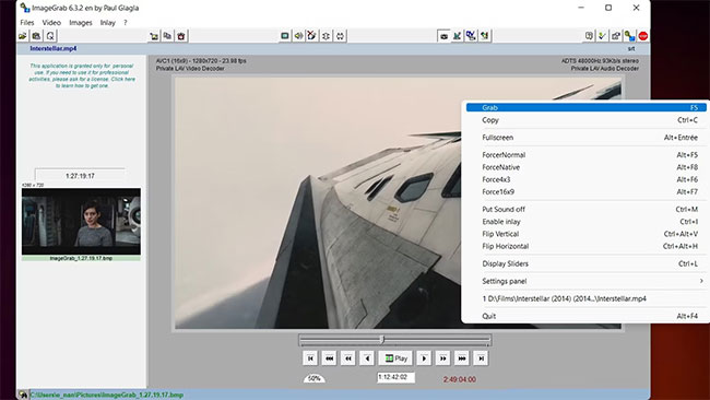 Chụp màn hình video trên ImageGrab