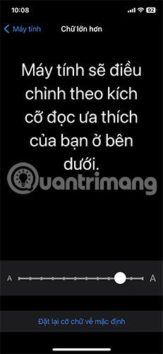 Kéo thanh trượt Chữ lớn hơn sang phải