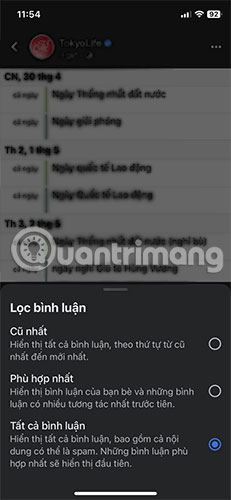 Chỉnh tìm kiếm Facebook