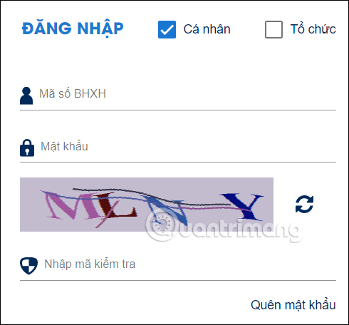 Đăng nhập Cổng dịch vụ công BHXH