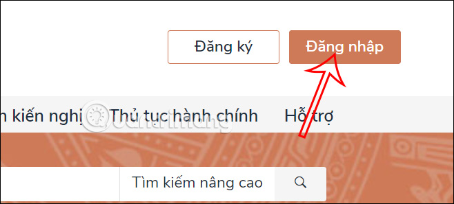 Đăng nhập Cổng DVC Quốc gia