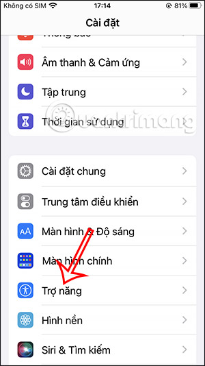Trợ năng trên iPhone