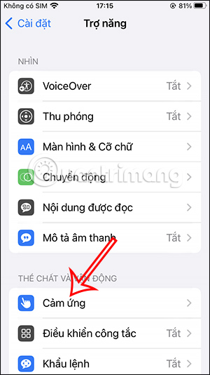 Cảm ứng trên iPhone
