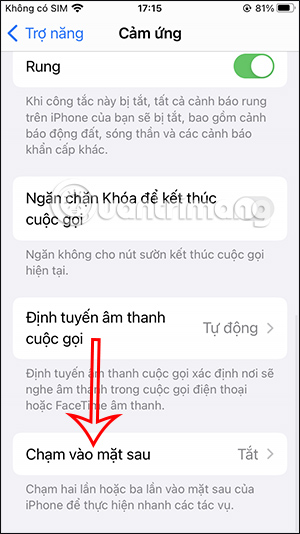 Chạm mặt sau iPhone