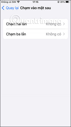 Thao tác chạm mặt sau iPhone