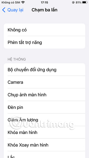 Chạm ba lần mặt sau iPhone