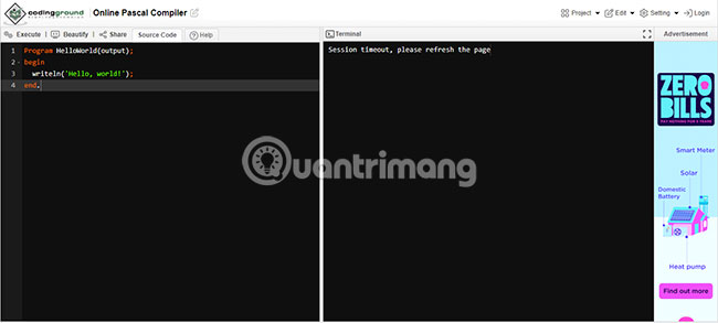 Online Pascal Compiler