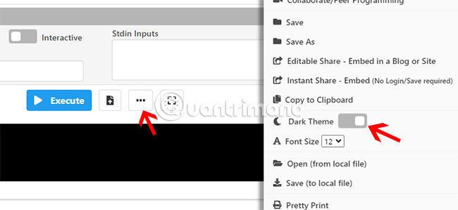 Chế độ Dark theme