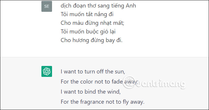 Dịch thơ trên Chat GPT