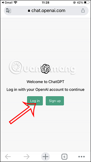 đăng nhập tài khoản OpenAI trên điện thoại