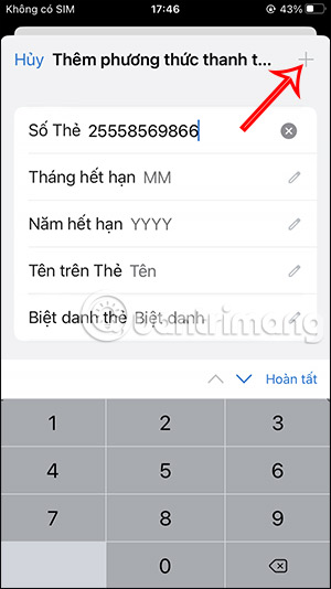 Thêm thẻ thanh toán