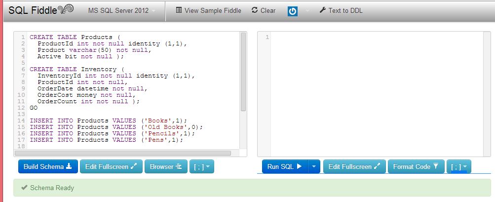SQL Fiddle