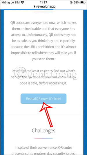 Trang web RevealQR