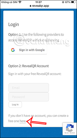 Tạo tài khoản dùng trang web