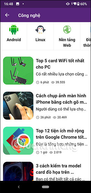Các mục chi tiết