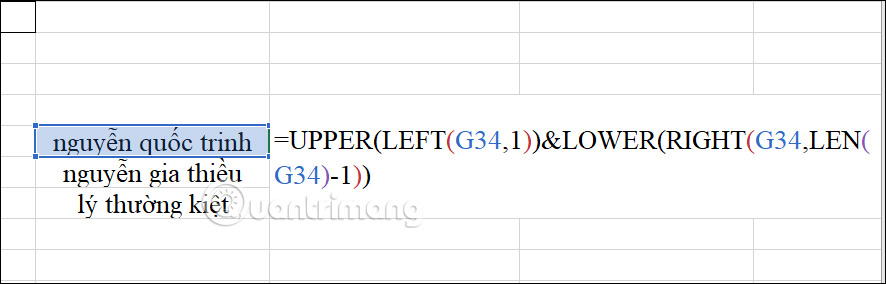 Combine UPPER and LOWER Excel functions