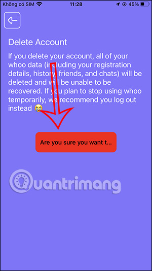 Xóa ứng dụng Whoo