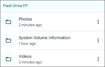 Duyệt qua tất cả các thư mục và tệp trên ổ USB Flash
