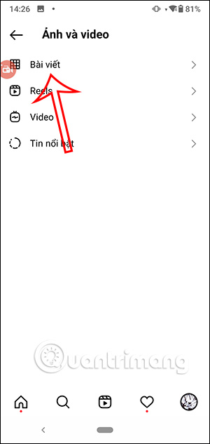 Bài viết trên Instagram