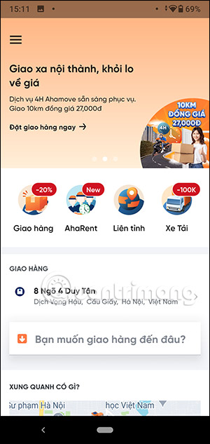 Giao diện Ahamove