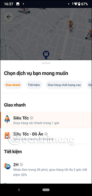 Giao hàng hỏa tốc trên Ahamove