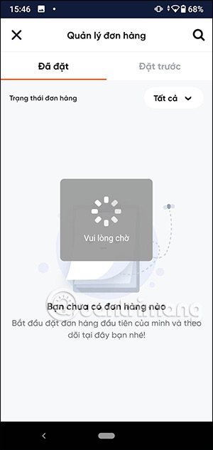 Giao diện đơn hàng trên Ahamove