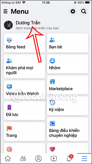 Truy cập Facebook cá nhân