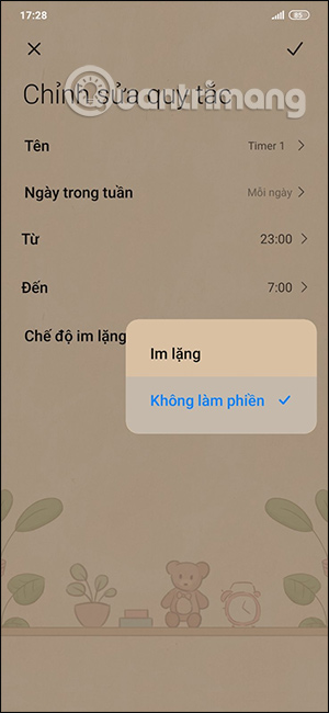 Chế độ không làm phiền trên Xiaomi