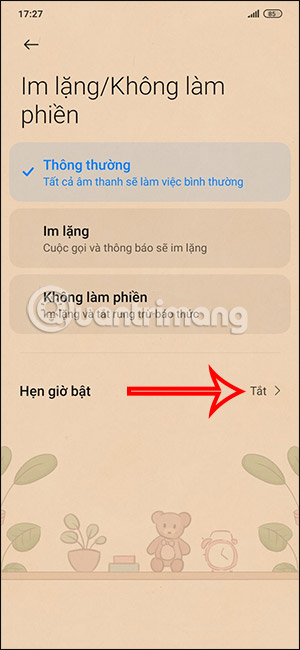 Kích hoạt không làm phiền Xiaomi