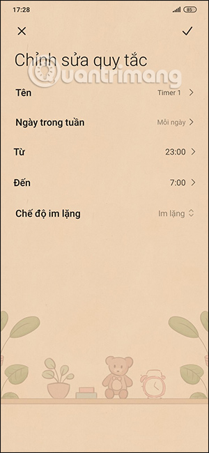 Cấu hình thời gian tự động bật