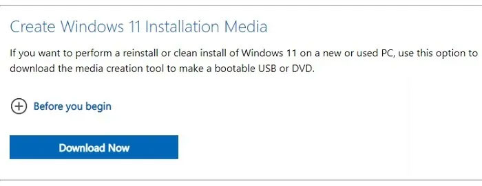 Trang tải xuống Windows 11 Installation Media