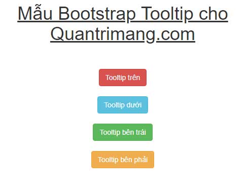 Mẫu Bootstrap tooltip