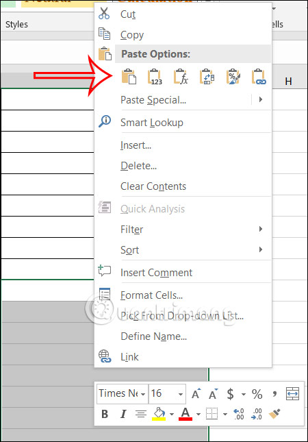 Copy vùng dữ liệu trong Excel không có dòng ẩn