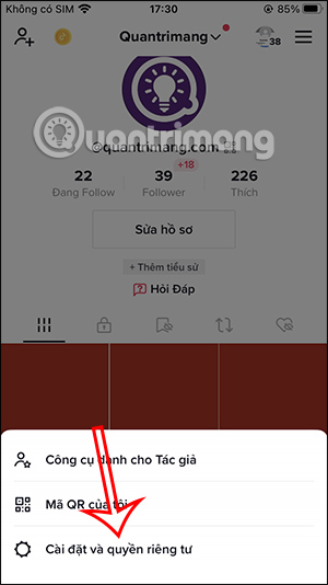 Cài đặt tài khoản TikTok