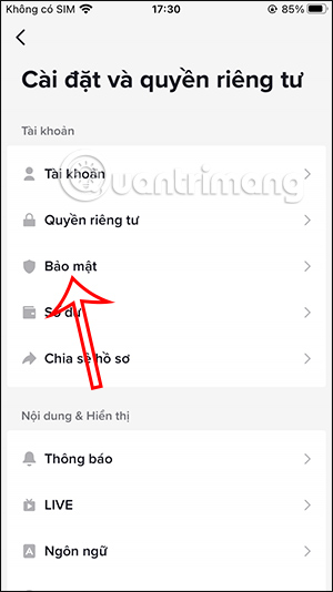 Bảo mật tài khoản TikTok