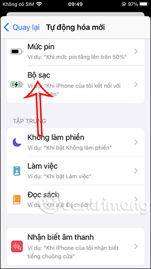 Chọn Bộ sạc