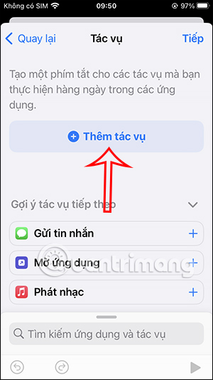 Thêm tác vụ ngắt kết nối sạc pin iPhone