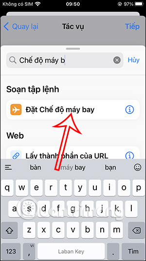 Chọn chế độ máy bay