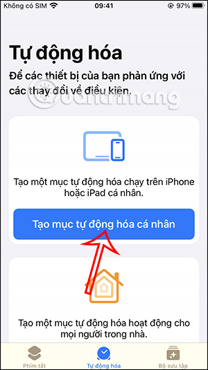 Tạo mục tự động hóa trên iPhone